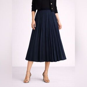 Halogen Navy/Black Pleated Skirt Size M